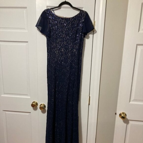 Alex Evenings Navy blue trumpet dress - Picture 1 of 11